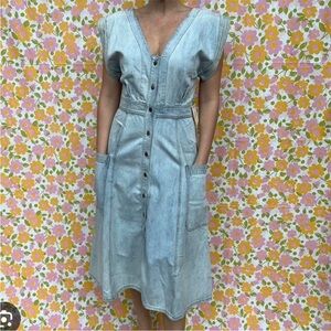Happy Nature Denim MIDI Button Dress